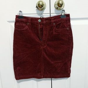 Monki Corduroy Burgundy Knee Skirt *LIKE NEW*
